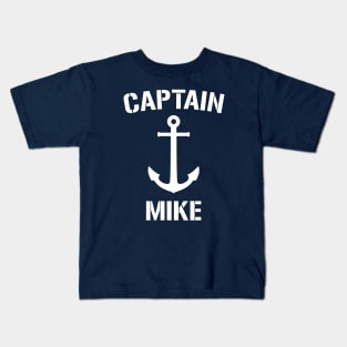 Nautical Captain Mike Personalized Boat Anchor Kids T-Shirt